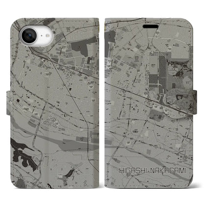 【東中神（東京都）】地図柄iPhoneケース（手帳タイプ）