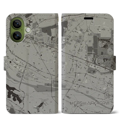 【東中神（東京都）】地図柄iPhoneケース（手帳タイプ）