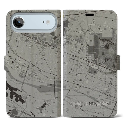 【東中神（東京都）】地図柄iPhoneケース（手帳タイプ）