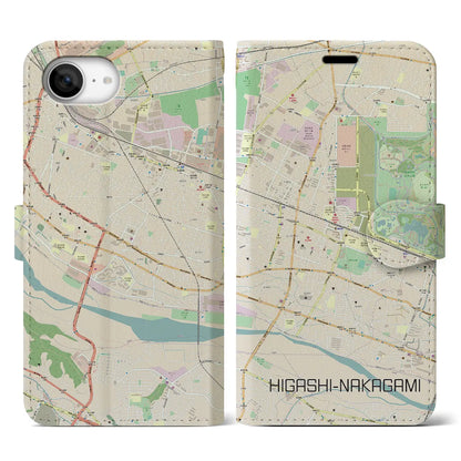 【東中神（東京都）】地図柄iPhoneケース（手帳タイプ）