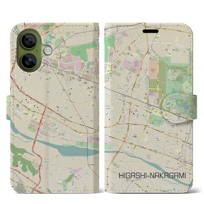 【東中神（東京都）】地図柄iPhoneケース（手帳タイプ）