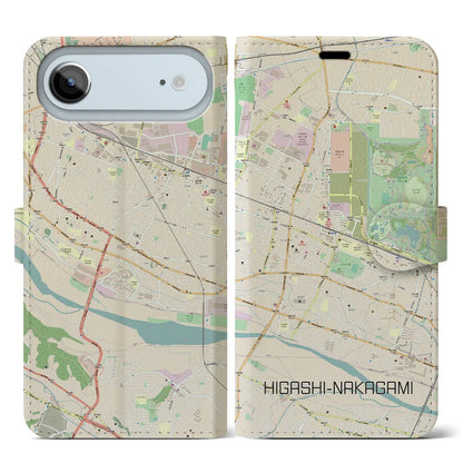 【東中神（東京都）】地図柄iPhoneケース（手帳タイプ）