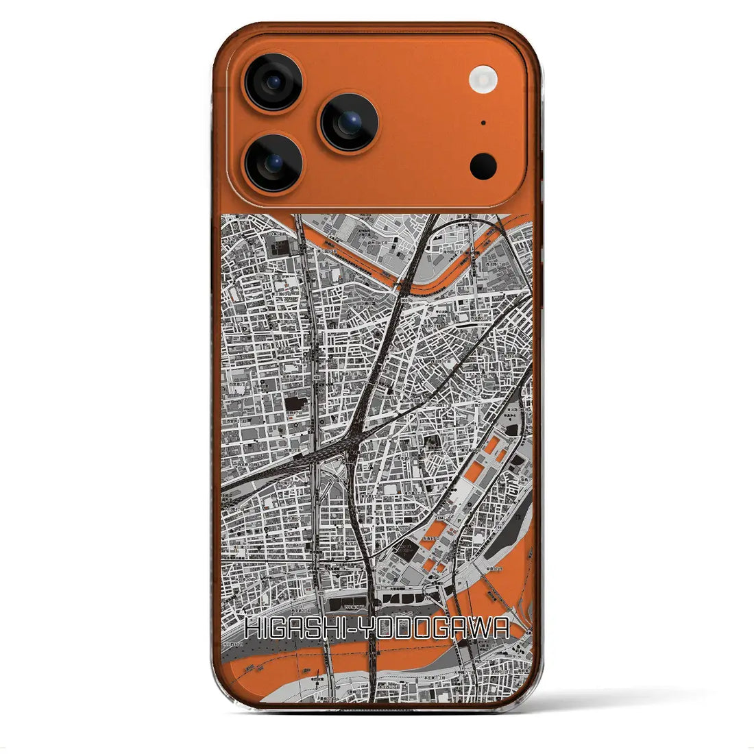 【東淀川（大阪府）】地図柄iPhoneケース（クリアタイプ）