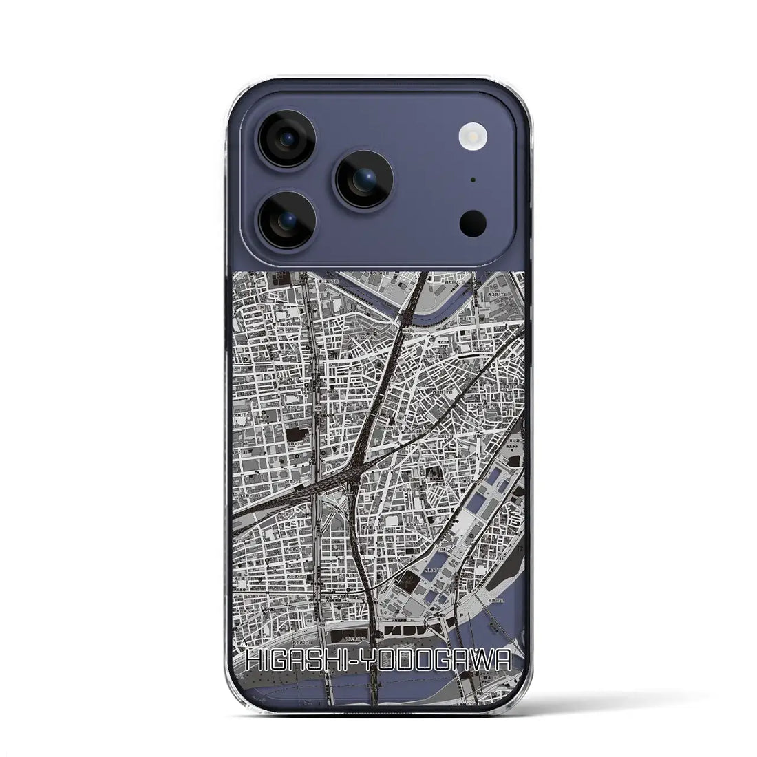 【東淀川（大阪府）】地図柄iPhoneケース（クリアタイプ）