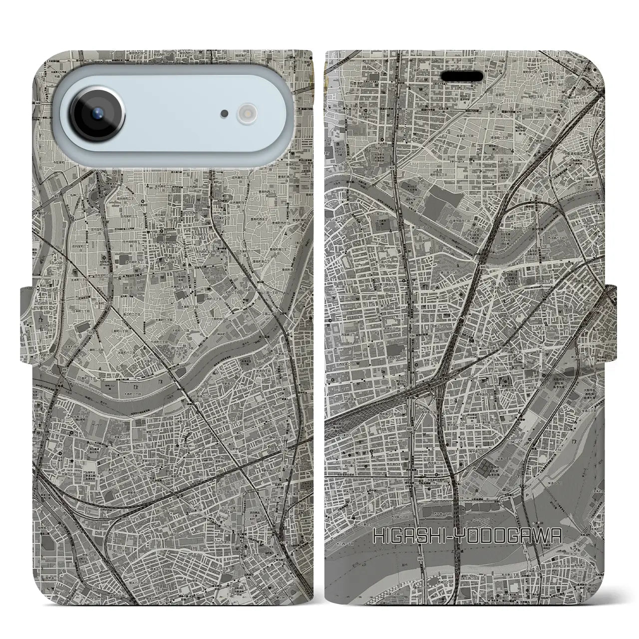 【東淀川（大阪府）】地図柄iPhoneケース（手帳タイプ）