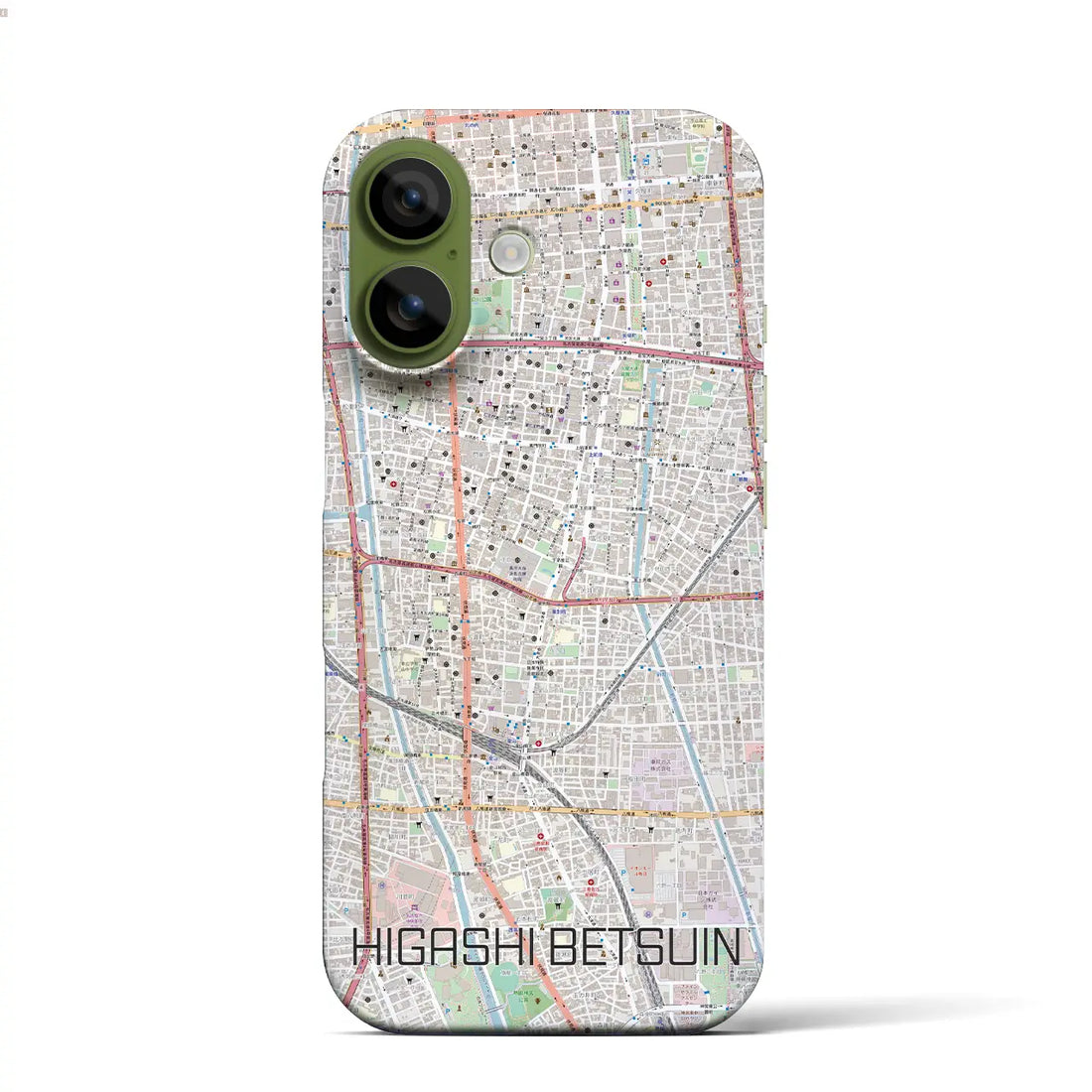 【東別院（愛知県）】地図柄iPhoneケース（バックカバータイプ）ナチュラル・iPhone 17 Pro Max 用