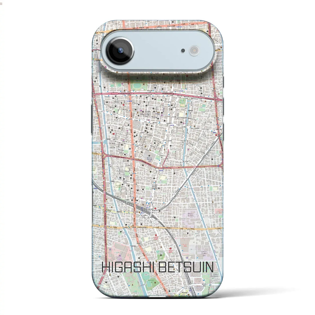 【東別院（愛知県）】地図柄iPhoneケース（バックカバータイプ）ブラック・iPhone 17 Pro Max 用