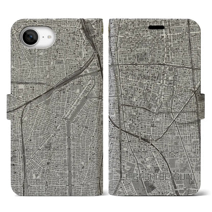 【東別院（愛知県）】地図柄iPhoneケース（手帳タイプ）