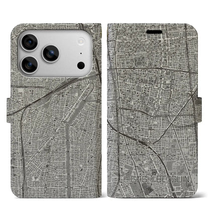 【東別院（愛知県）】地図柄iPhoneケース（手帳タイプ）