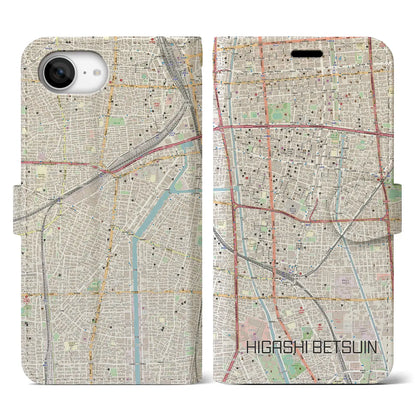 【東別院（愛知県）】地図柄iPhoneケース（手帳タイプ）