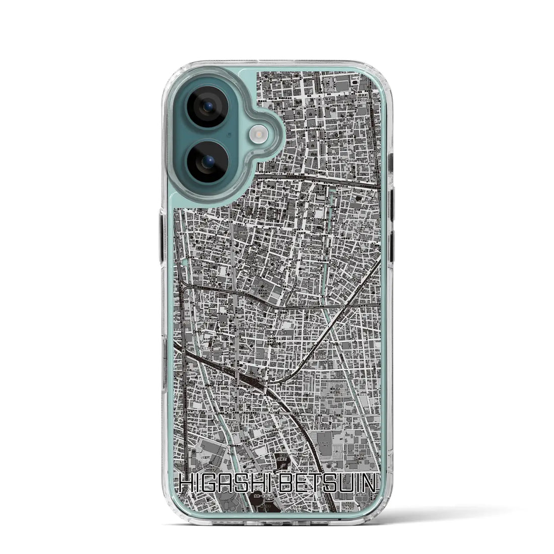 【東別院(愛知県)】地図柄iPhoneケース(MagSafeタイプ)モノトーン・iPhone 16 Pro 用