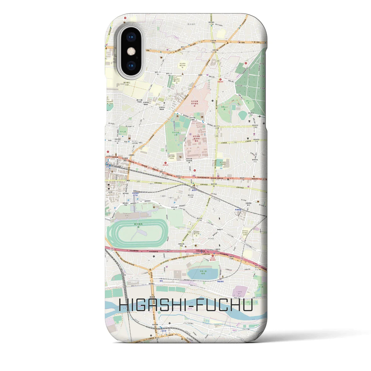 【東府中（東京都）】地図柄iPhoneケース（バックカバータイプ）