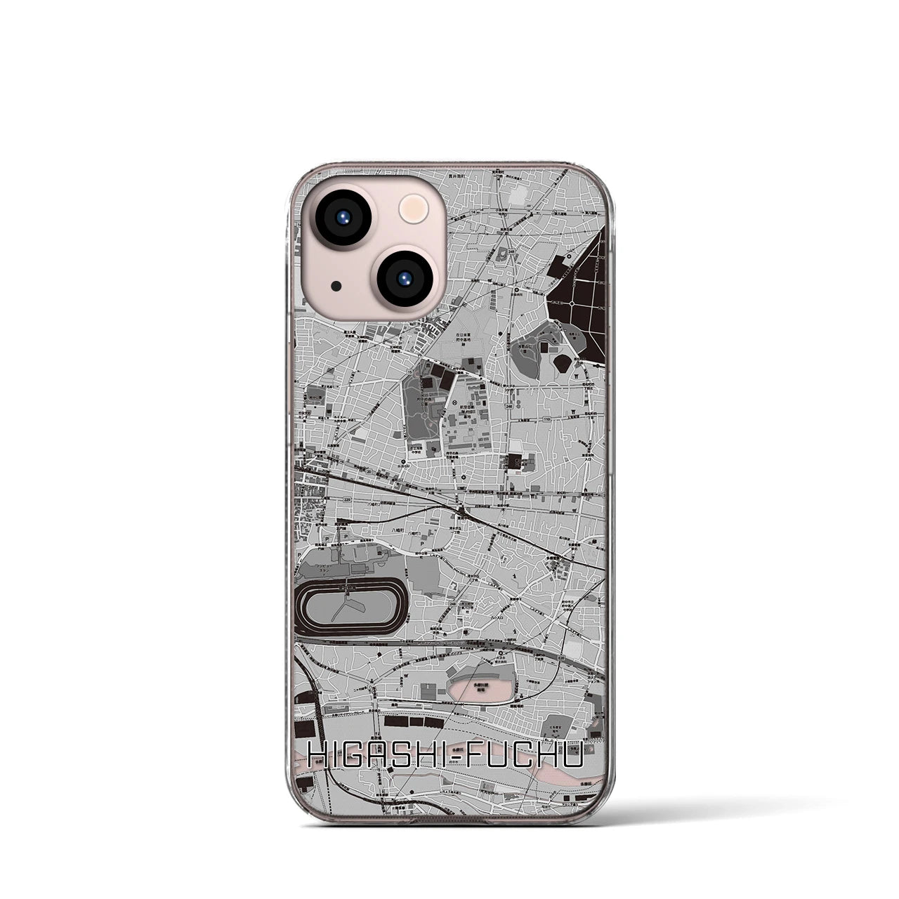 【東府中（東京都）】地図柄iPhoneケース（クリアタイプ）