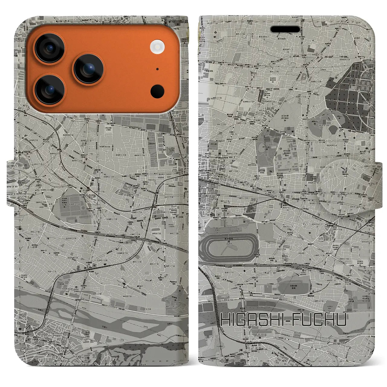 【東府中（東京都）】地図柄iPhoneケース（手帳タイプ）