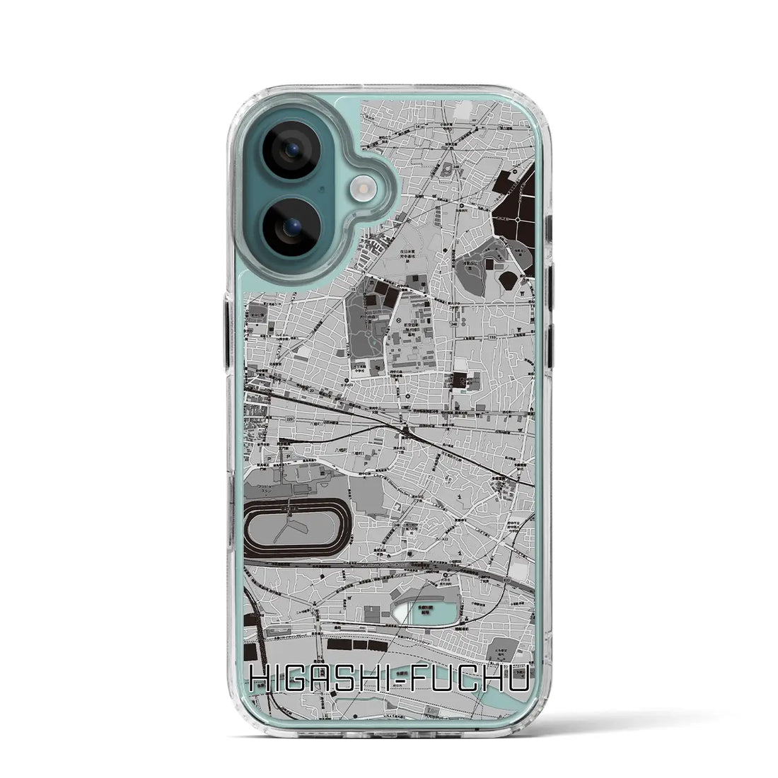 【東府中（東京都）】地図柄iPhoneケース（MagSafeタイプ）モノトーン・iPhone 16 Pro 用