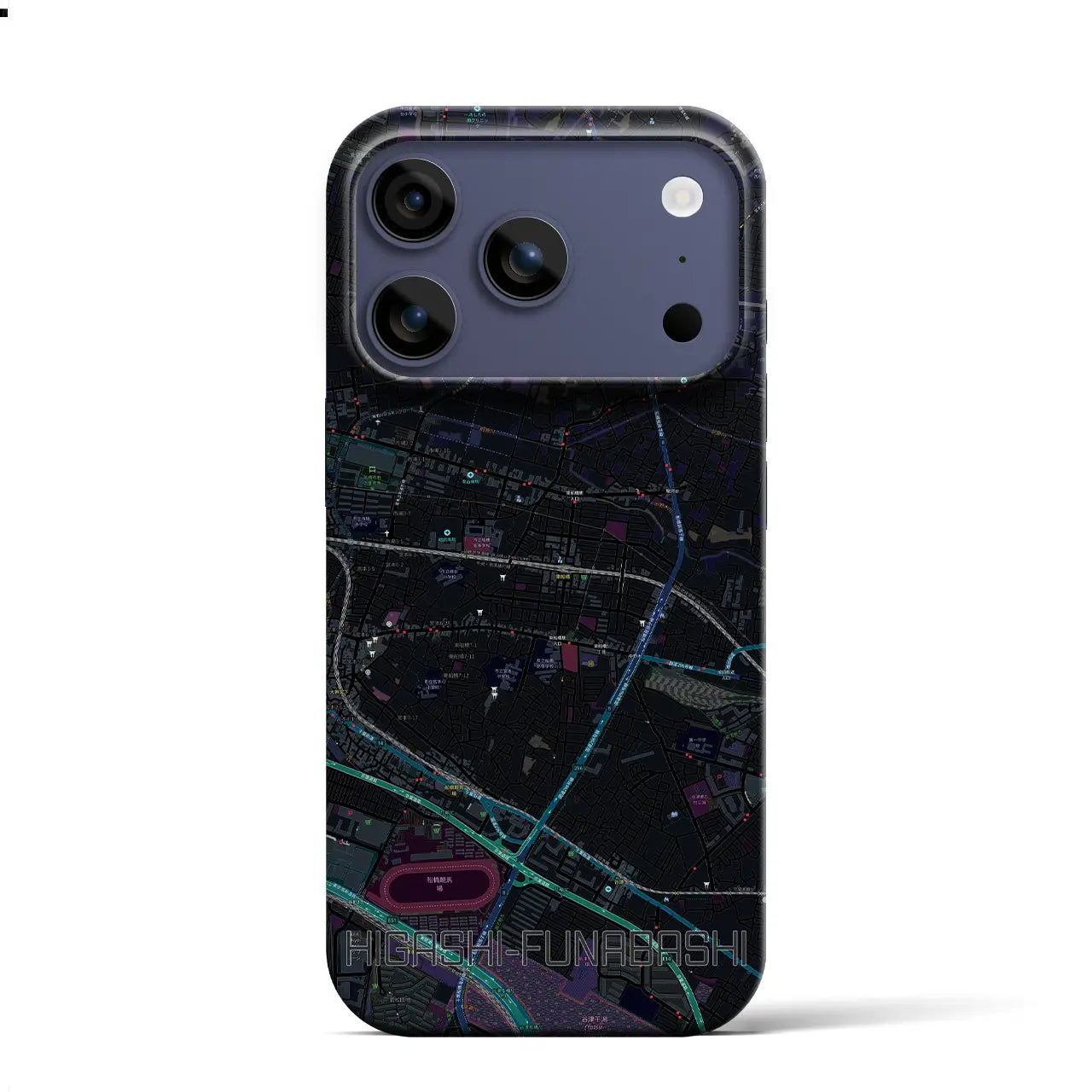 【東船橋（千葉県）】地図柄iPhoneケース（バックカバータイプ）