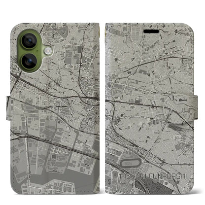 【東船橋（千葉県）】地図柄iPhoneケース（手帳タイプ）