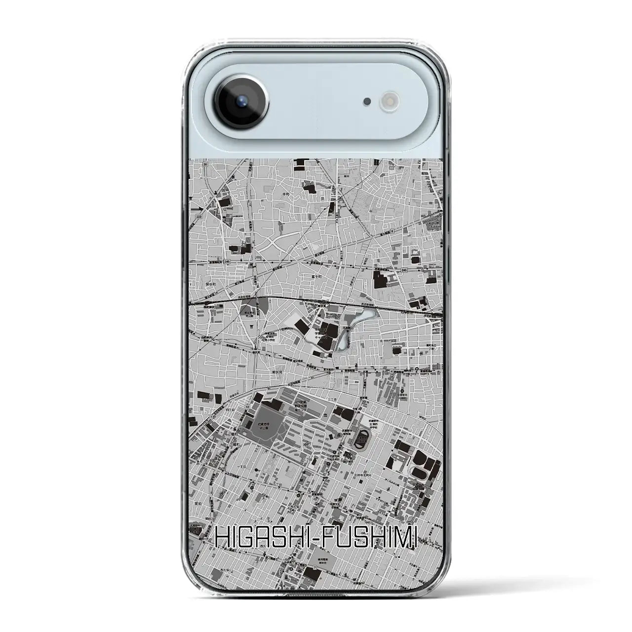 【東伏見（東京都）】地図柄iPhoneケース（クリアタイプ）モノトーン・iPhone 17 Pro Max 用