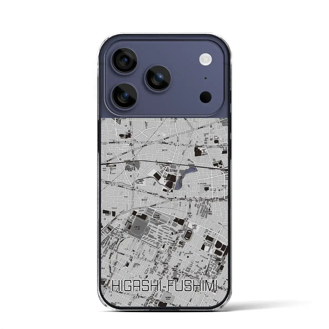【東伏見(東京都)】地図柄iPhoneケース(クリアタイプ)モノトーン・iPhone 17 Pro Max 用