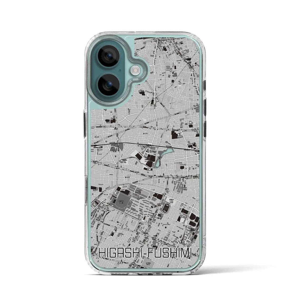 【東伏見（東京都）】地図柄iPhoneケース（MagSafeタイプ）モノトーン・iPhone 16 Pro 用