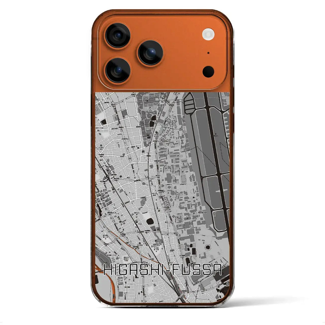 【東福生(東京都)】地図柄iPhoneケース(クリアタイプ)モノトーン・iPhone 17 Pro Max 用