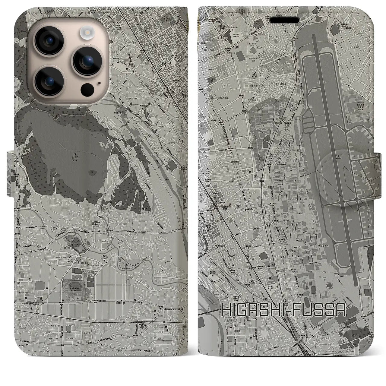 【東福生（東京都）】地図柄iPhoneケース（手帳タイプ）