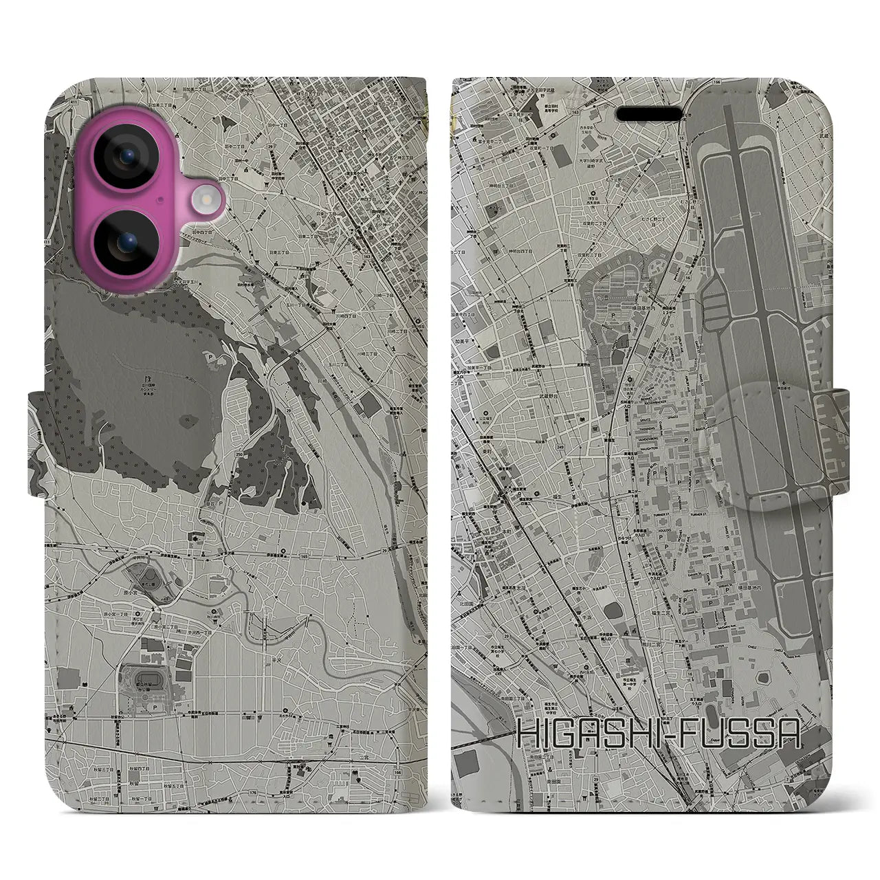 【東福生（東京都）】地図柄iPhoneケース（手帳タイプ）