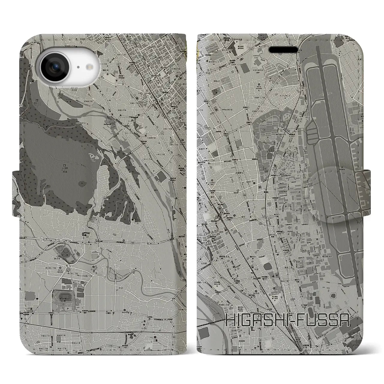 【東福生（東京都）】地図柄iPhoneケース（手帳タイプ）