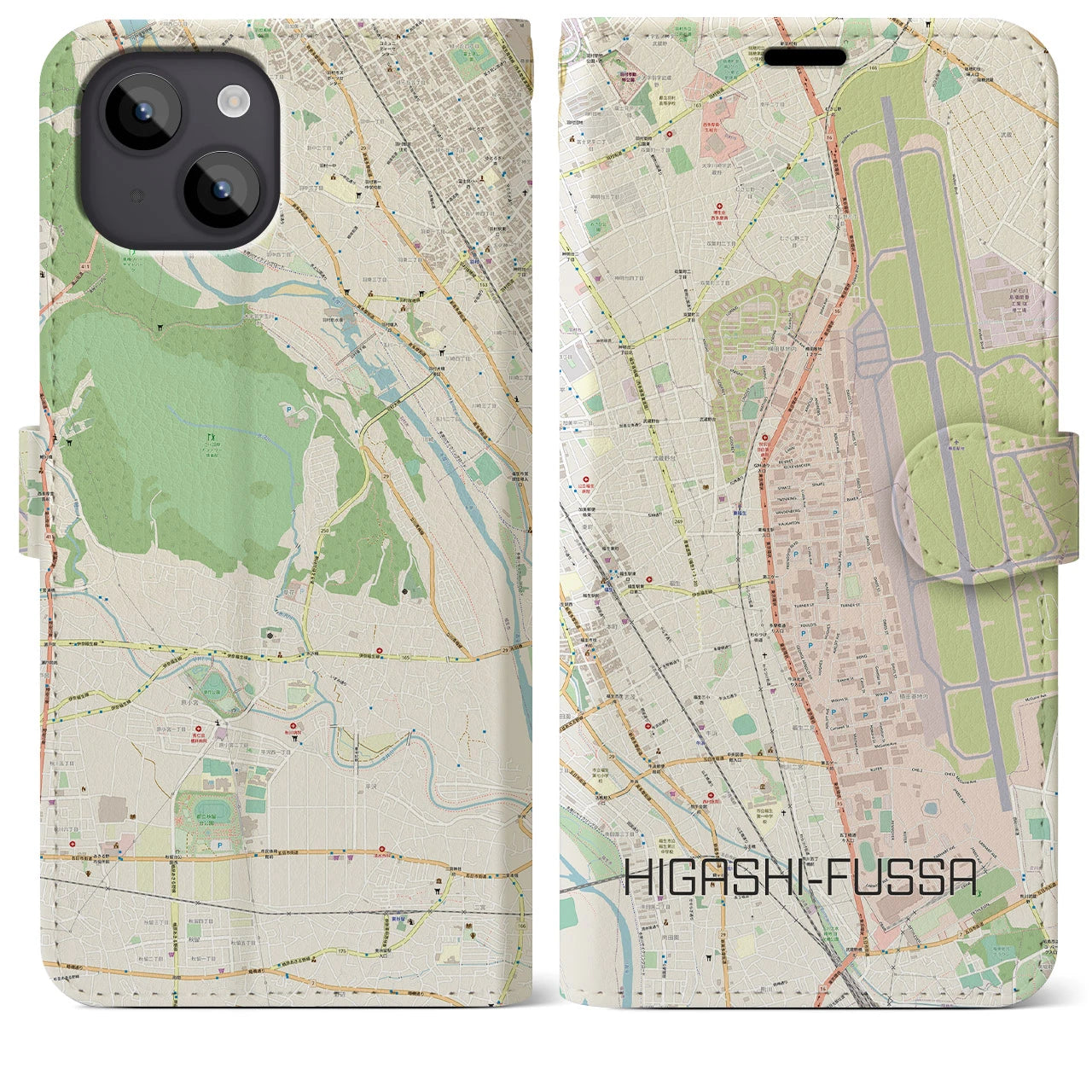 【東福生（東京都）】地図柄iPhoneケース（手帳タイプ）