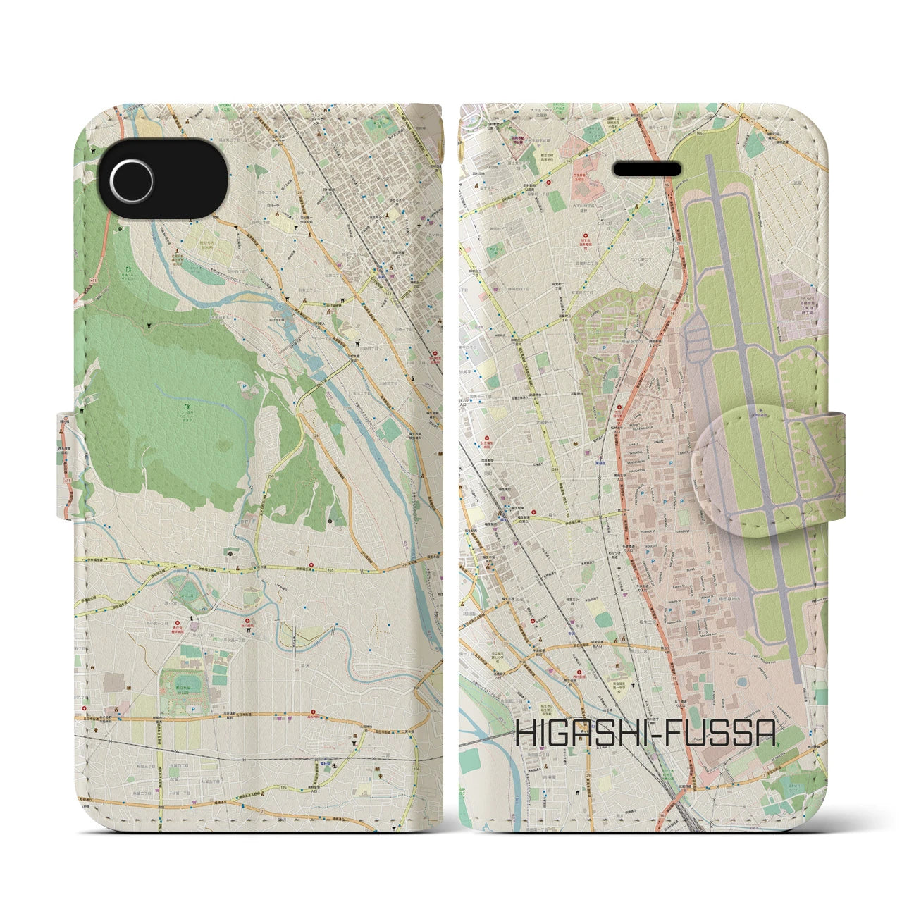 【東福生（東京都）】地図柄iPhoneケース（手帳タイプ）
