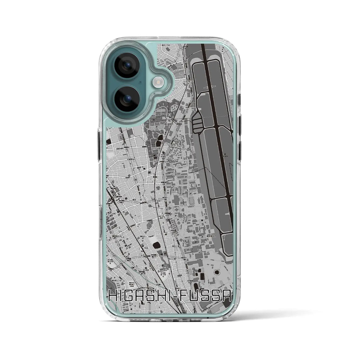 【東福生(東京都)】地図柄iPhoneケース(MagSafeタイプ)モノトーン・iPhone 16 Pro 用