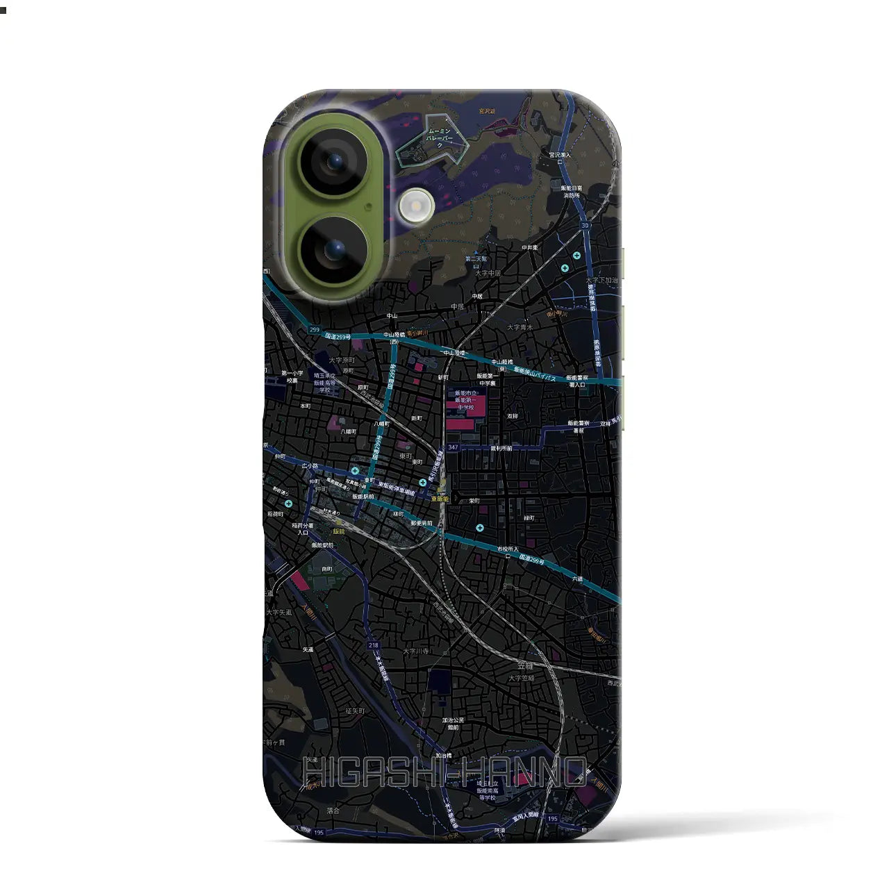 【東飯能（埼玉県）】地図柄iPhoneケース（バックカバータイプ）