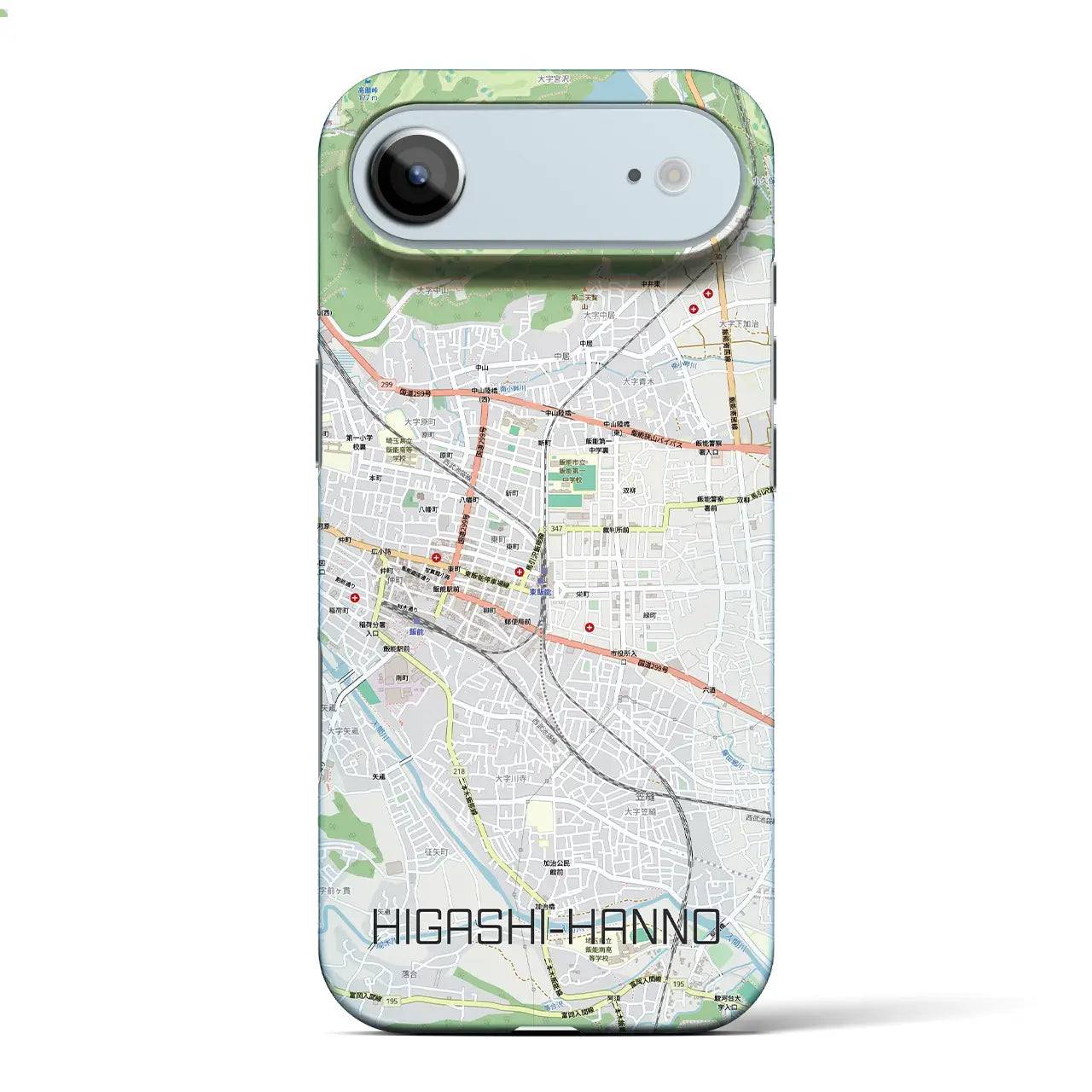 【東飯能（埼玉県）】地図柄iPhoneケース（バックカバータイプ）