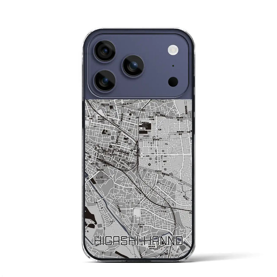 【東飯能（埼玉県）】地図柄iPhoneケース（クリアタイプ）