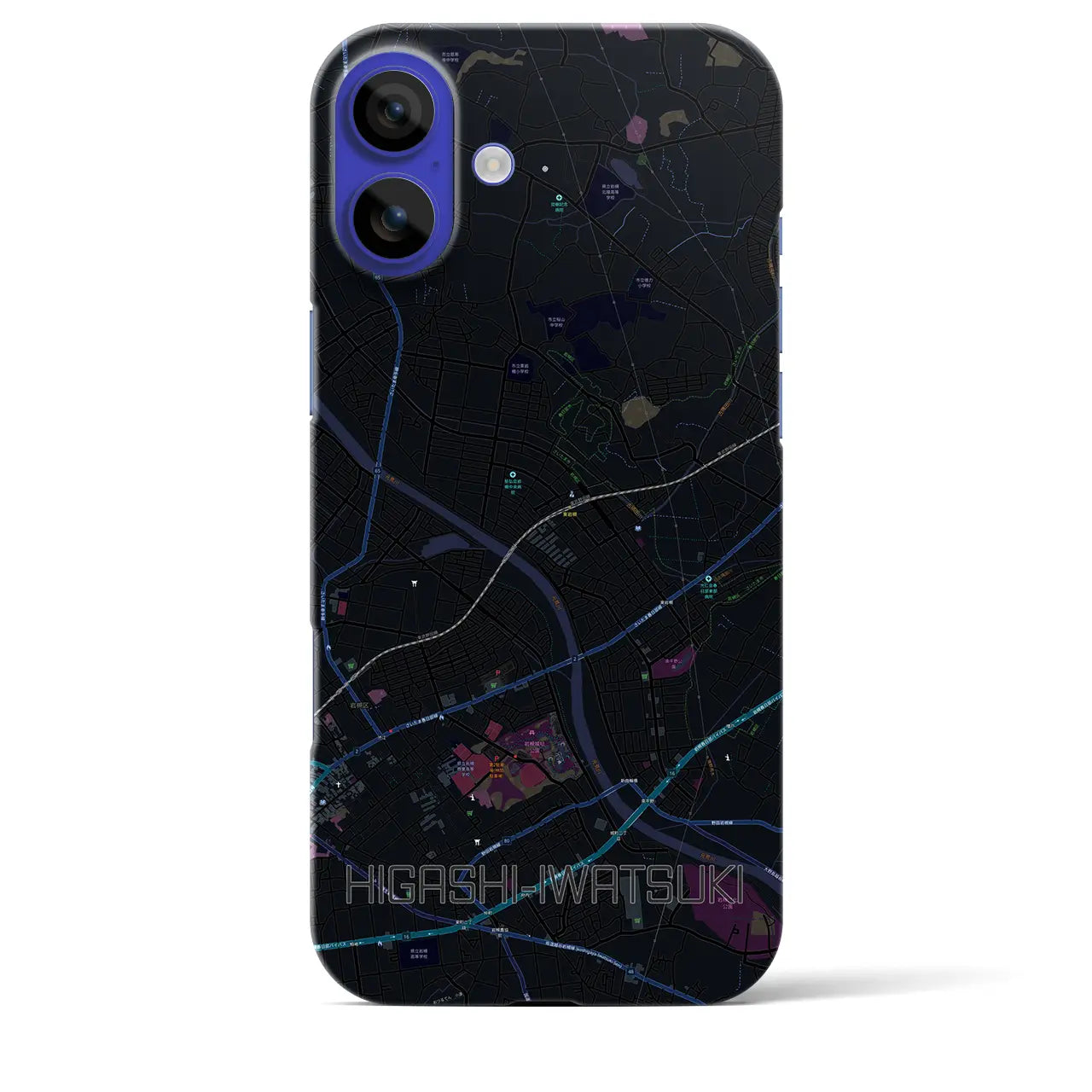 【東岩槻（埼玉県）】地図柄iPhoneケース（バックカバータイプ）