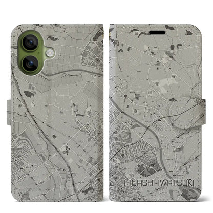 【東岩槻（埼玉県）】地図柄iPhoneケース（手帳タイプ）