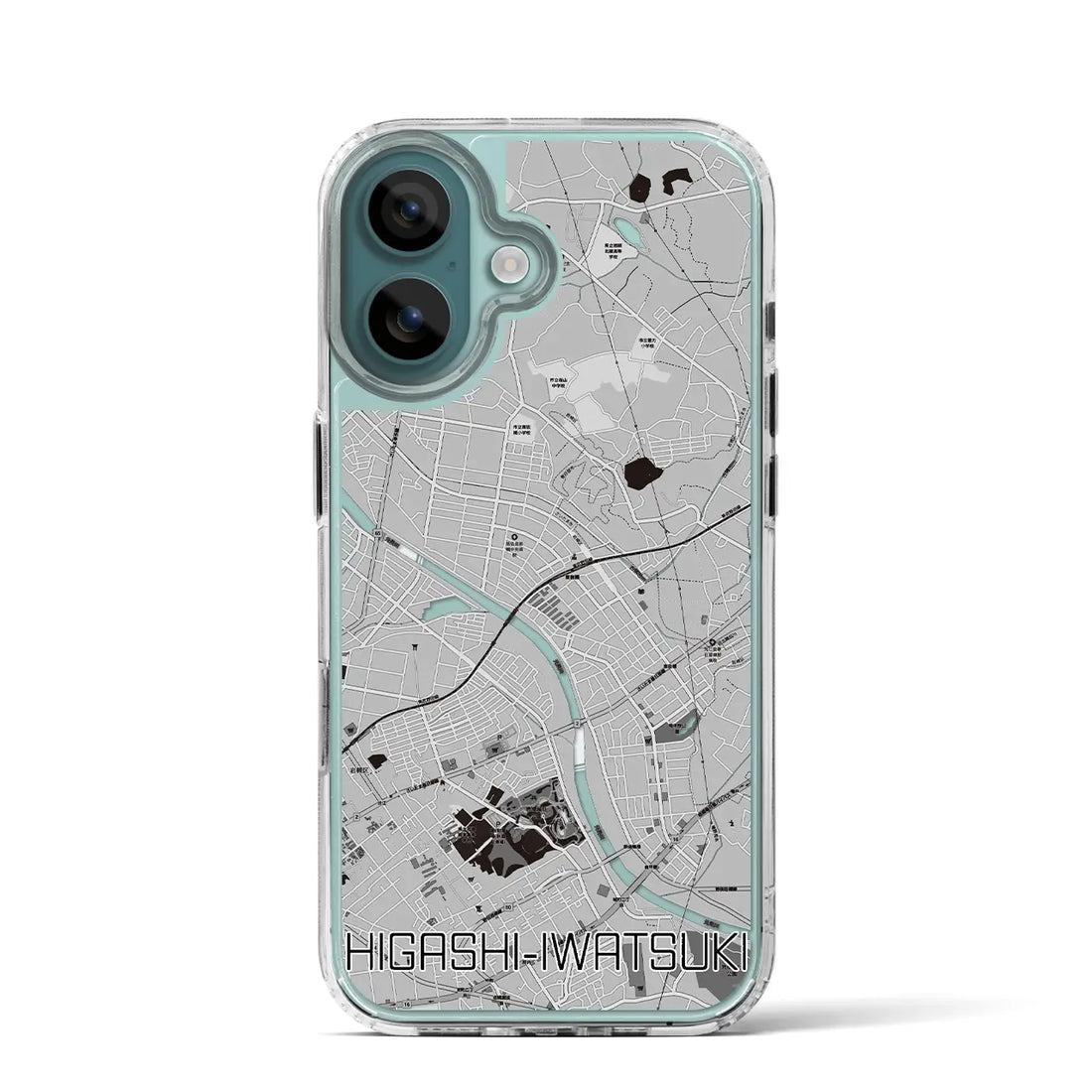【東岩槻（埼玉県）】地図柄iPhoneケース（MagSafeタイプ）モノトーン・iPhone 16 Pro 用