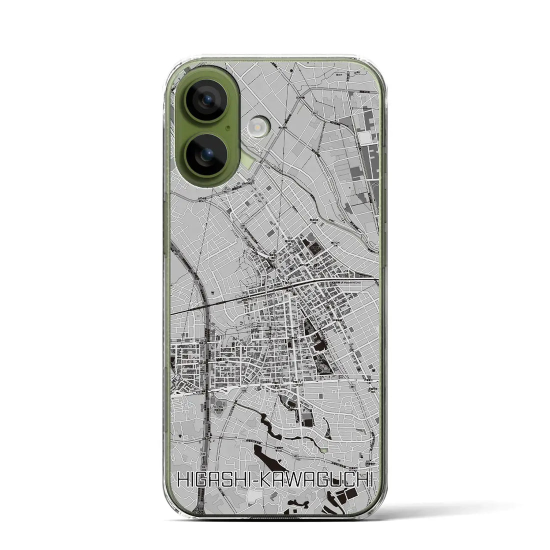 【東川口（埼玉県）】地図柄iPhoneケース（クリアタイプ）モノトーン・iPhone 17 Pro Max 用