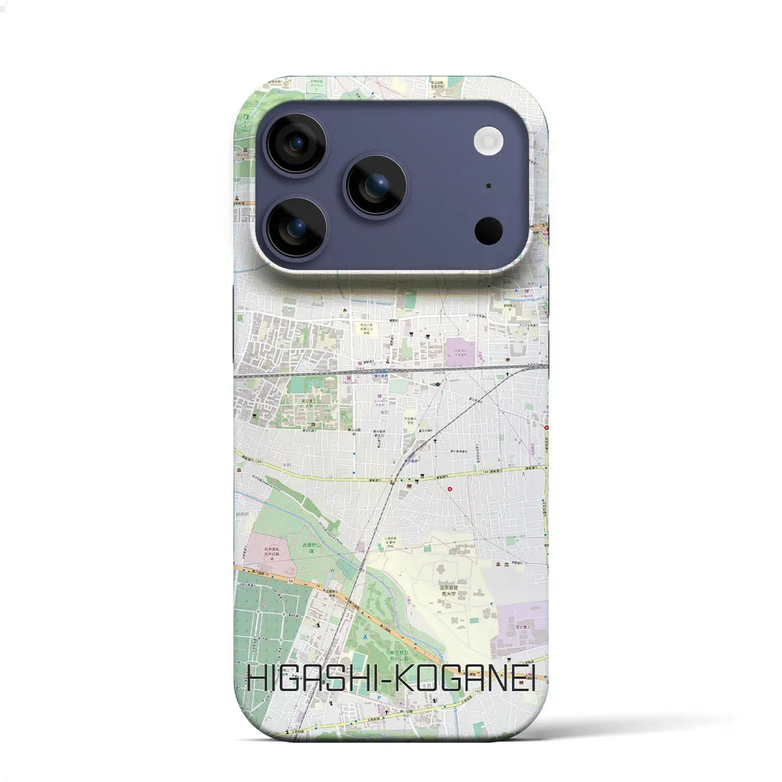 【東小金井(東京都)】地図柄iPhoneケース(バックカバータイプ)ブラック・iPhone 17 Pro Max 用