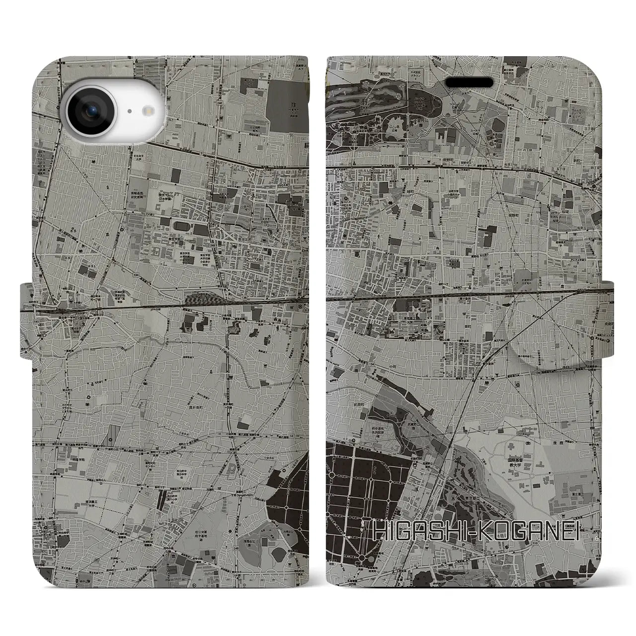 【東小金井（東京都）】地図柄iPhoneケース（手帳タイプ）