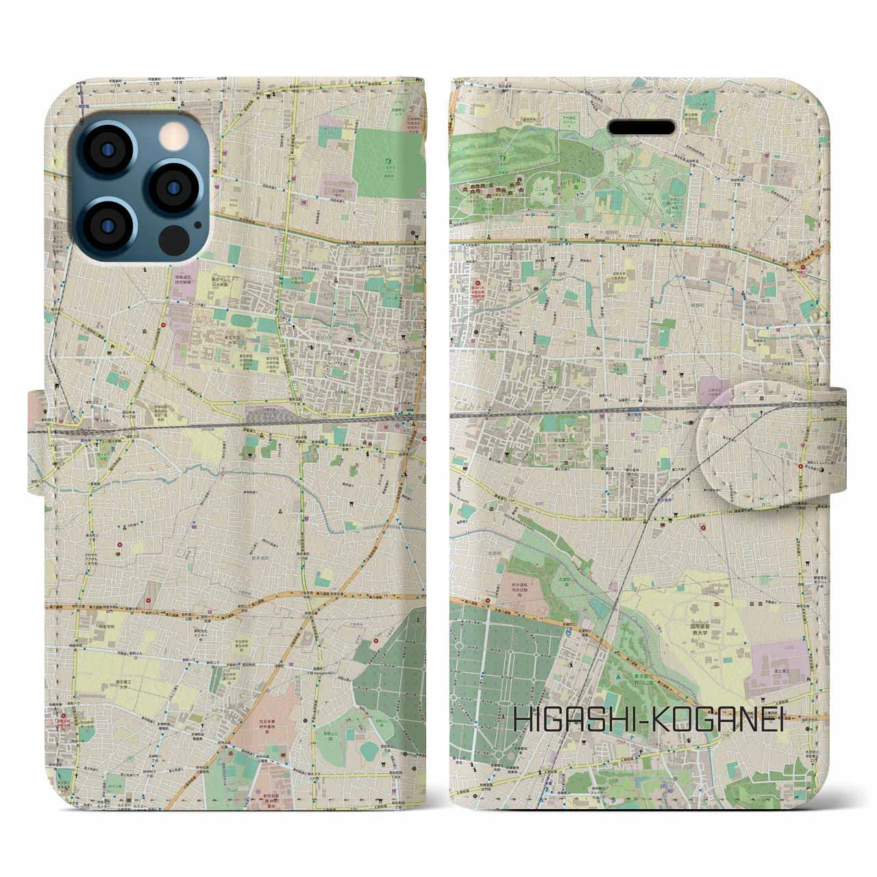 【東小金井（東京都）】地図柄iPhoneケース（手帳タイプ）