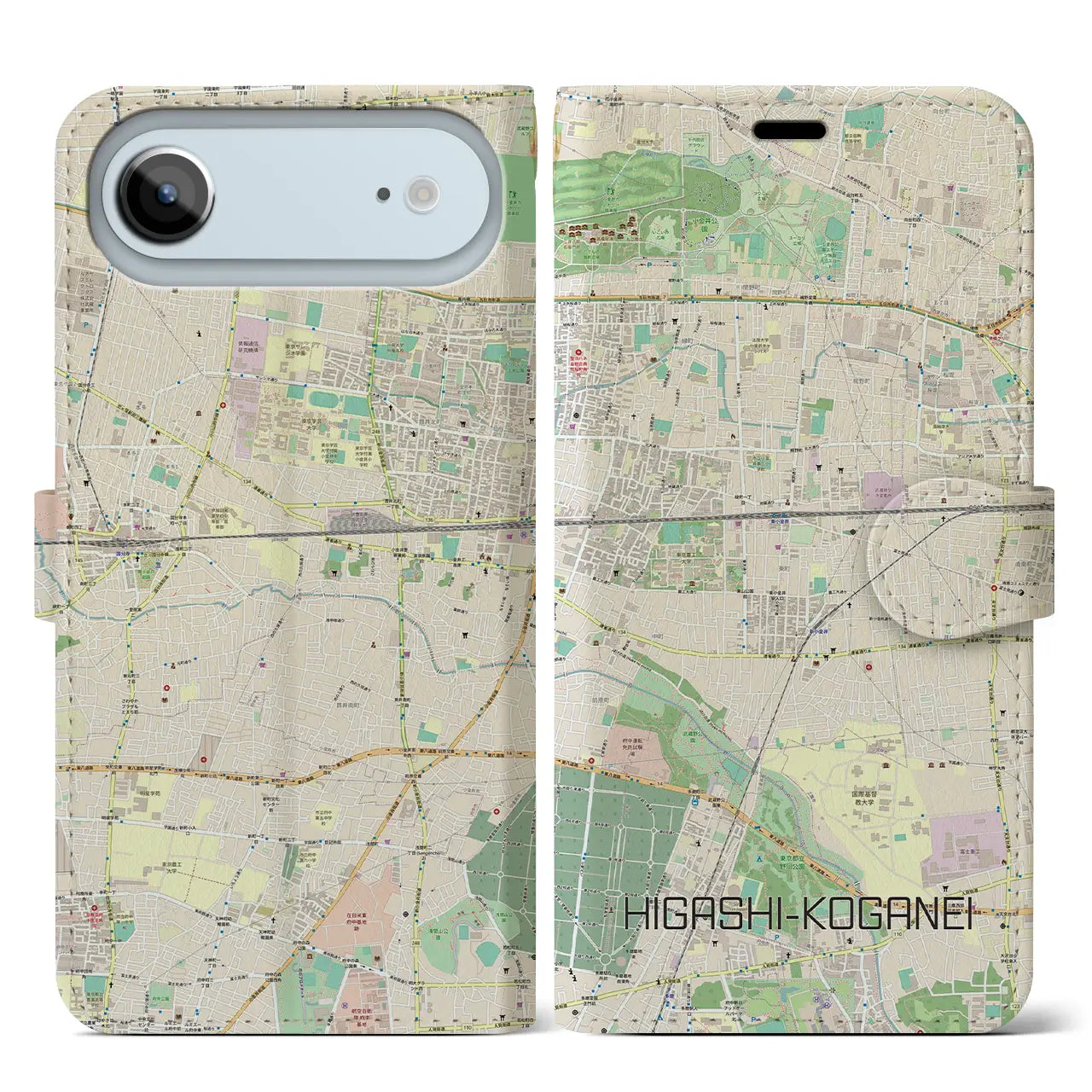 【東小金井（東京都）】地図柄iPhoneケース（手帳タイプ）