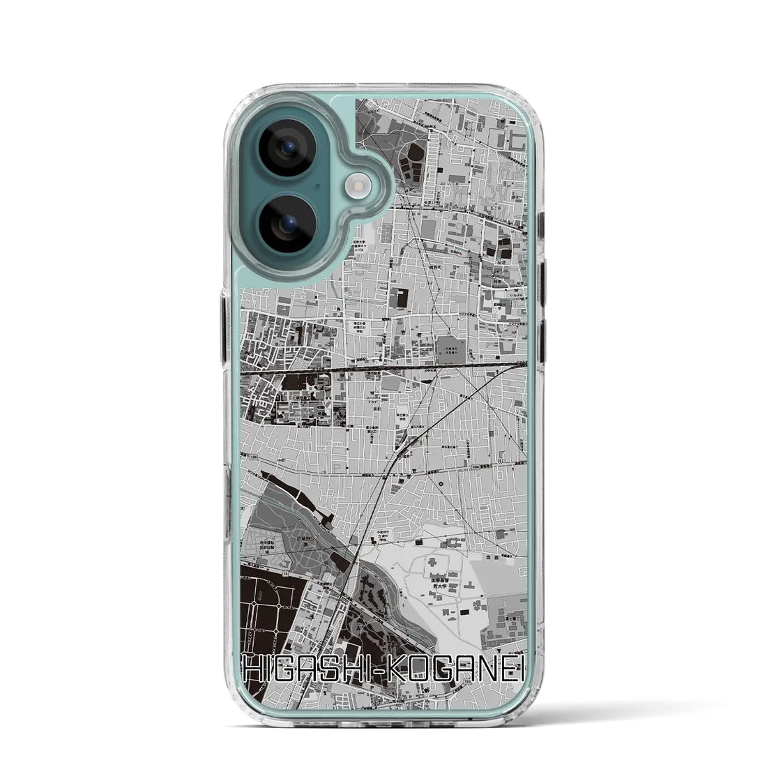 【東小金井(東京都)】地図柄iPhoneケース(MagSafeタイプ)モノトーン・iPhone 16 Pro 用