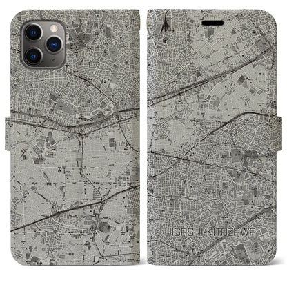 【東北沢（東京都）】地図柄iPhoneケース（手帳タイプ）モノトーン・iPhone 11 Pro Max 用