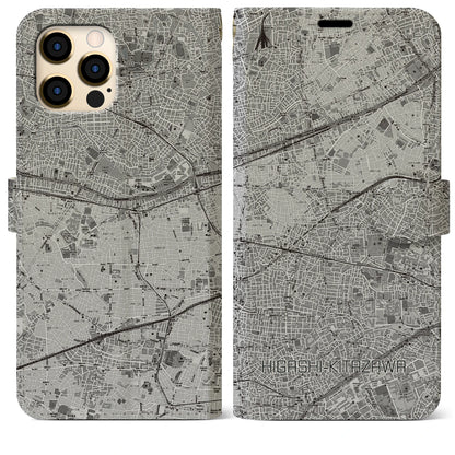 【東北沢（東京都）】地図柄iPhoneケース（手帳タイプ）モノトーン・iPhone 12 Pro Max 用