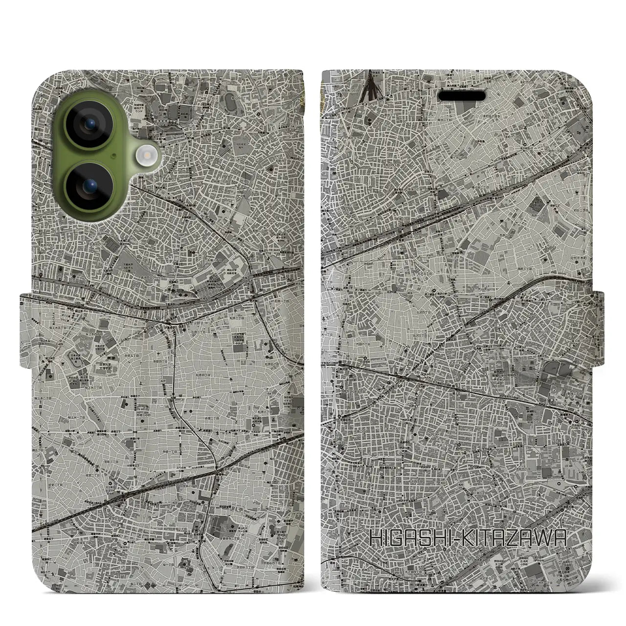 【東北沢（東京都）】地図柄iPhoneケース（手帳タイプ）