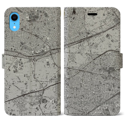 【東北沢（東京都）】地図柄iPhoneケース（手帳タイプ）モノトーン・iPhone XR 用