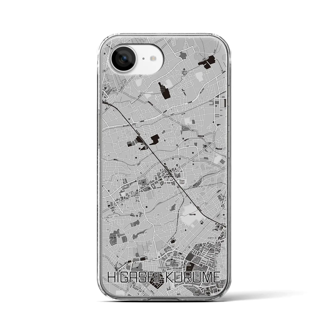 【東久留米（東京都）】地図柄iPhoneケース（クリアタイプ）