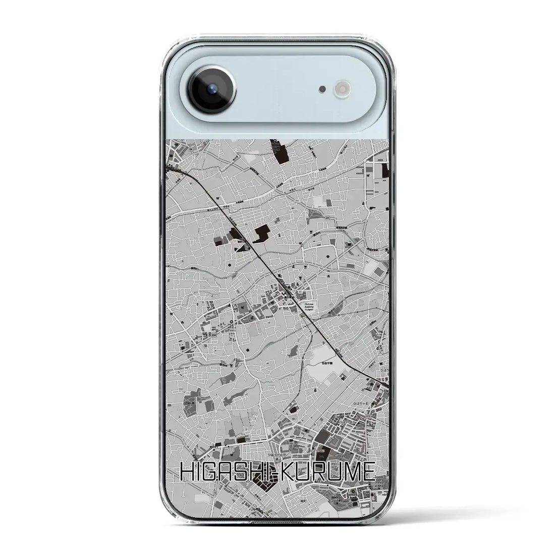 【東久留米（東京都）】地図柄iPhoneケース（クリアタイプ）モノトーン・iPhone 17 Pro Max 用