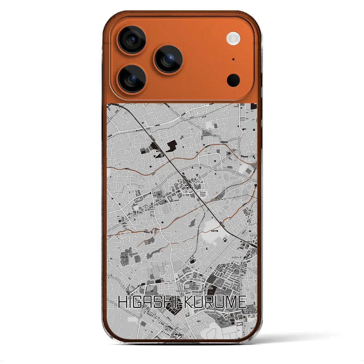 【東久留米（東京都）】地図柄iPhoneケース（クリアタイプ）